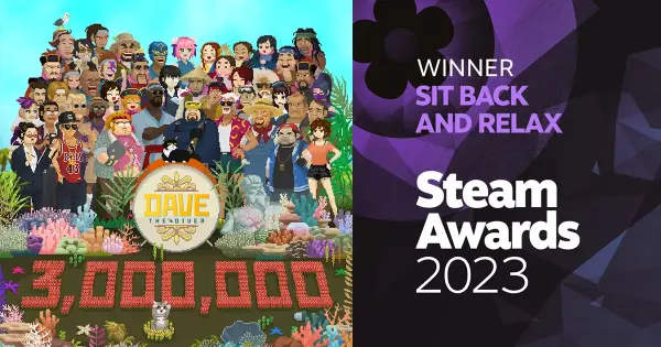 《潛水員戴夫》全球銷售300萬套，Steam大獎獲得「輕鬆愜意獎」