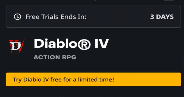 暗黑破壞神4 於10月30日前可免費試用