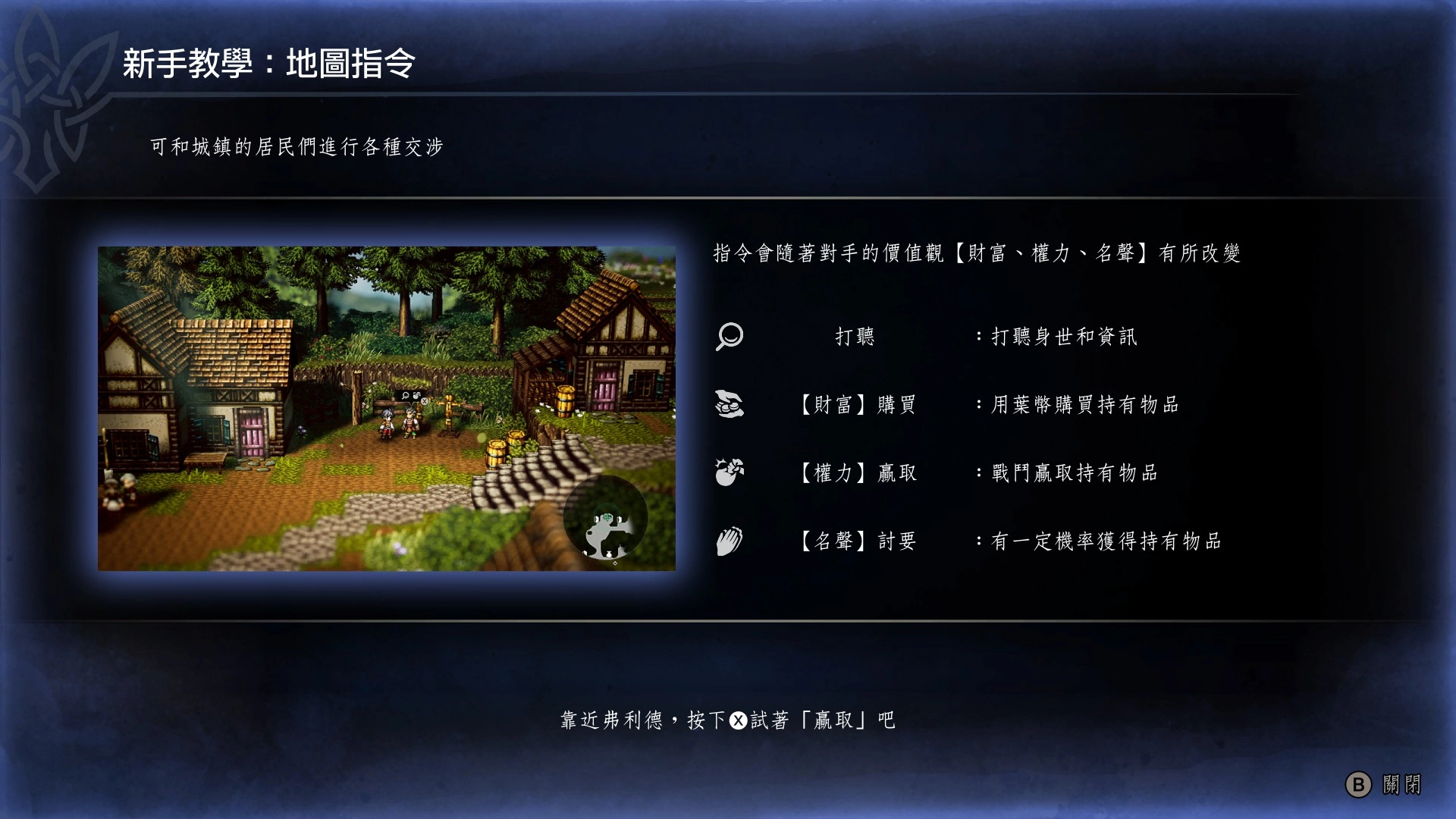 運用各種地圖指令對NPC們進行各種動作以獲得情報或者是道具等等物品