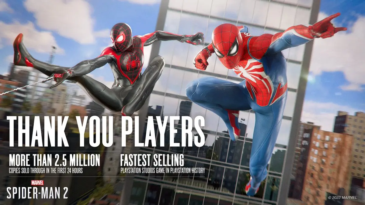 《漫威蜘蛛人2》在發售僅24小時內已售出250萬套