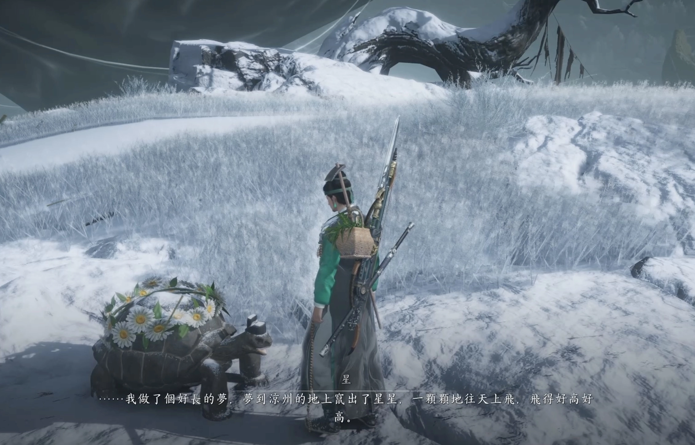 於傳送點「無垢塔」北方的島上可以見到「星」